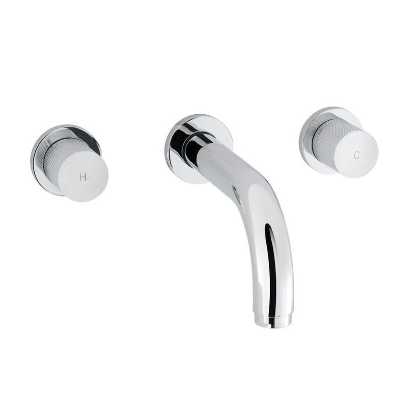 Prado Cylinder 3 Hole Wall Mounted Basin Mixer