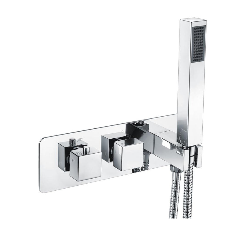 Square Horiz. Thermostatic shower valve inc kit