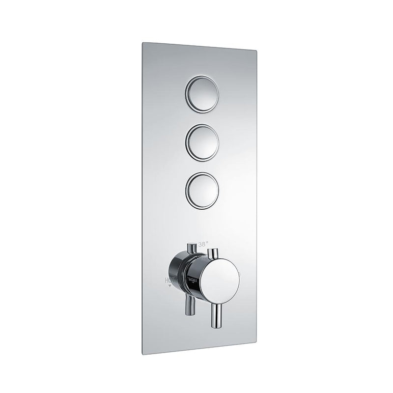 Round Concealed Ther.Triple Push But.Shower Valve
