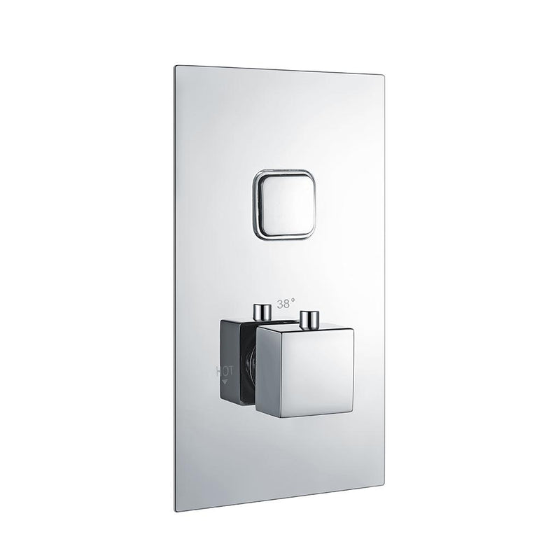 Square Concealed Ther.Single Push But.Shower Valve