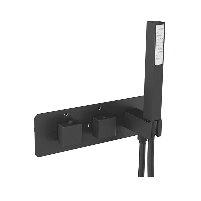 Square Horiz. Thermostatic shower valve inc kit