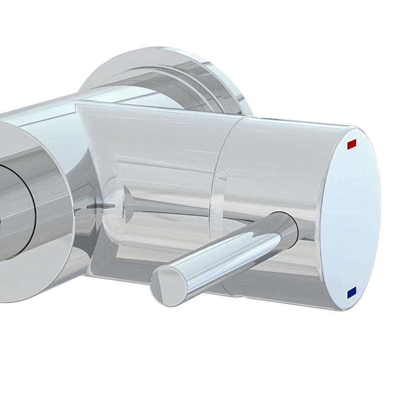 Meriden Wall mounted Curving spout single lever side action basin mixer