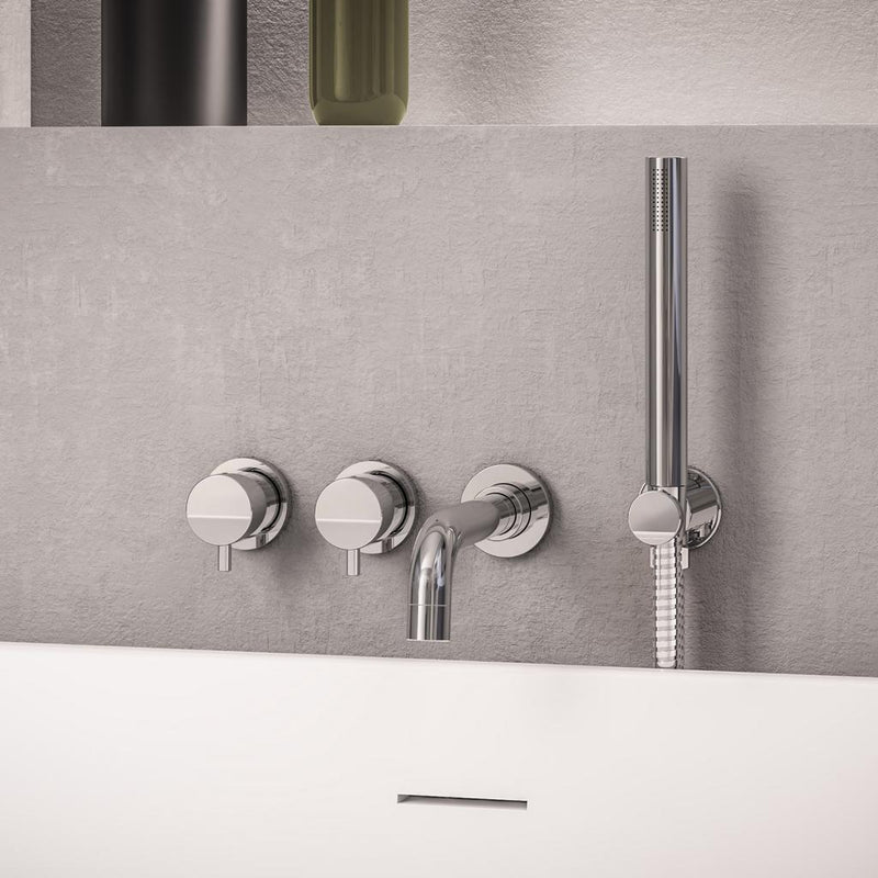 Meriden Wall Mounted 4 hole Bath Shower Mixer Set