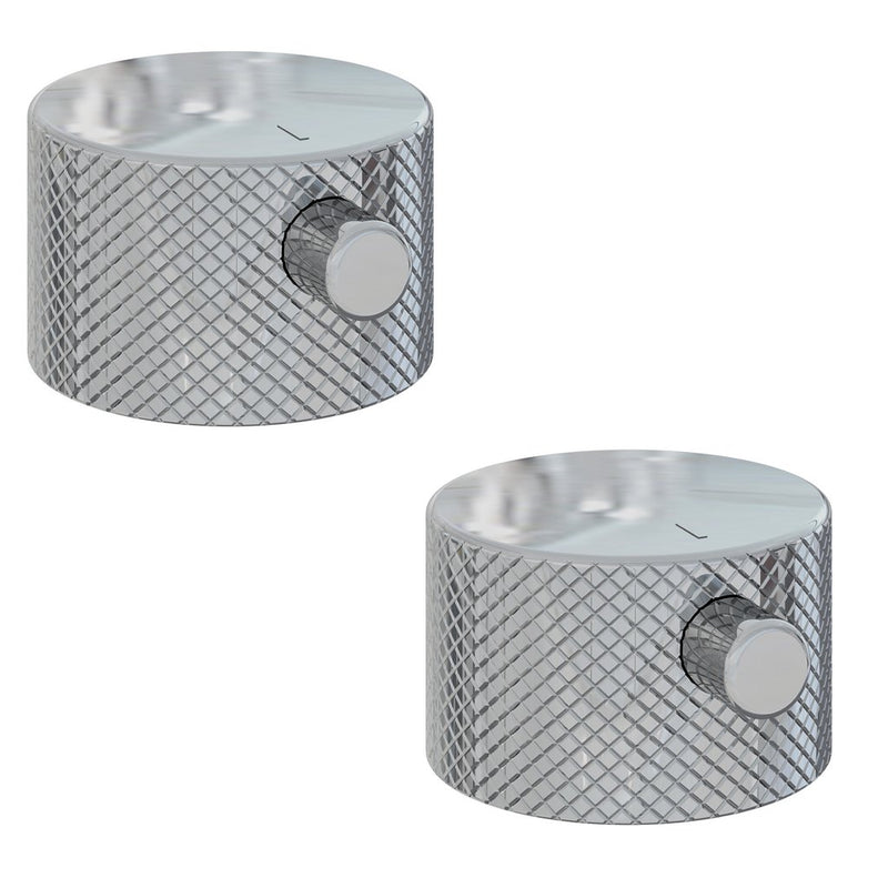 Meriden FULL knurling brass PAIR handle for Wall Mounted 3TH Basin/Bath Mixer Tap