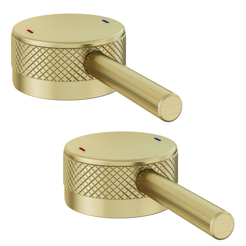 Meriden Half knurling brass single handle with round lever for Freestanding Bath Tap