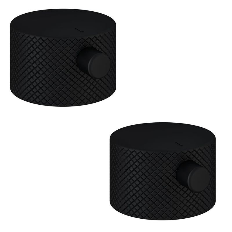 Meriden FULL knurling brass PAIR handle for Wall Mounted 3TH Basin/Bath Mixer Tap