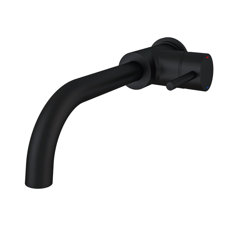 Meriden Wall mounted Curving spout single lever side action basin mixer