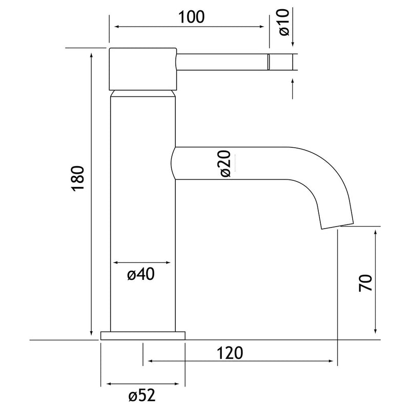 Meriden Basin mono incl waste and Plain handle
