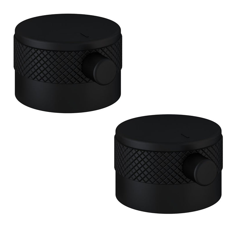 Meriden Half knurling brass PAIR handle for Wall Mounted 3TH Basin/Bath Mixer Tap