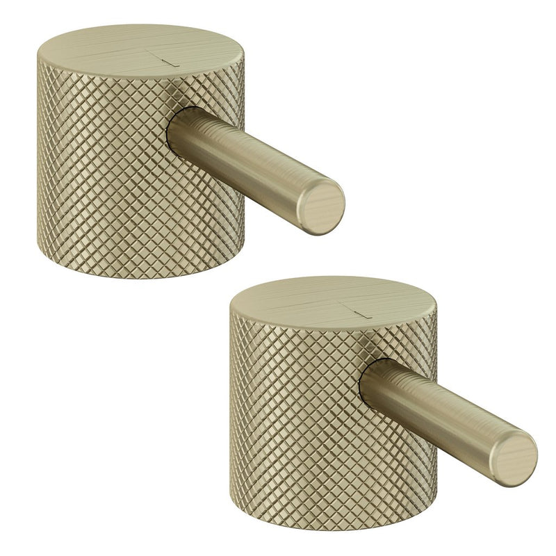 Meriden FULL knurling brass PAIR handle with round lever for body two holes tap