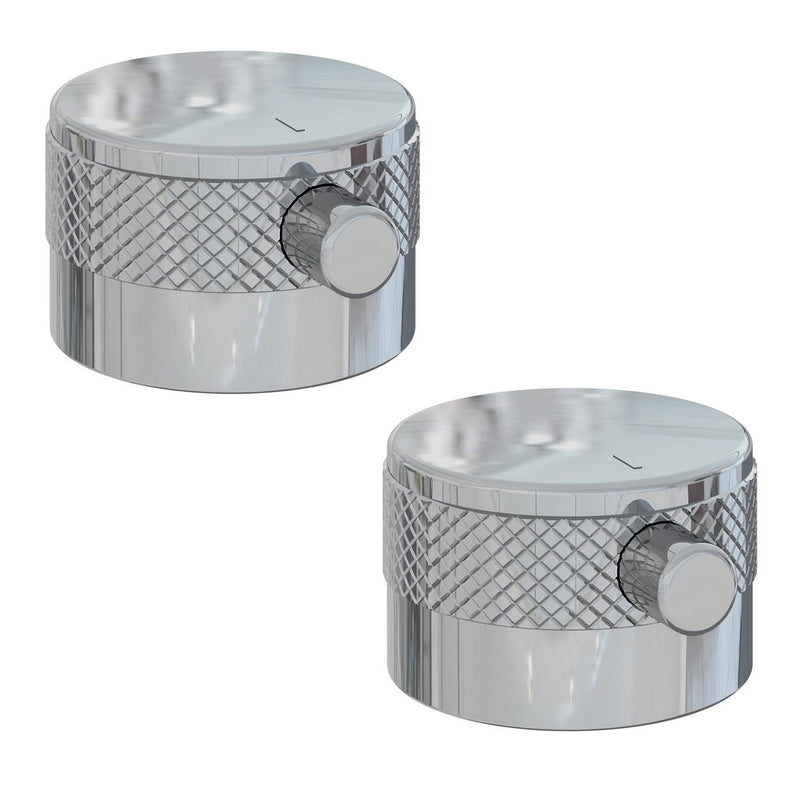 Meriden Half knurling brass PAIR handle for Wall Mounted 3TH Basin/Bath Mixer Tap