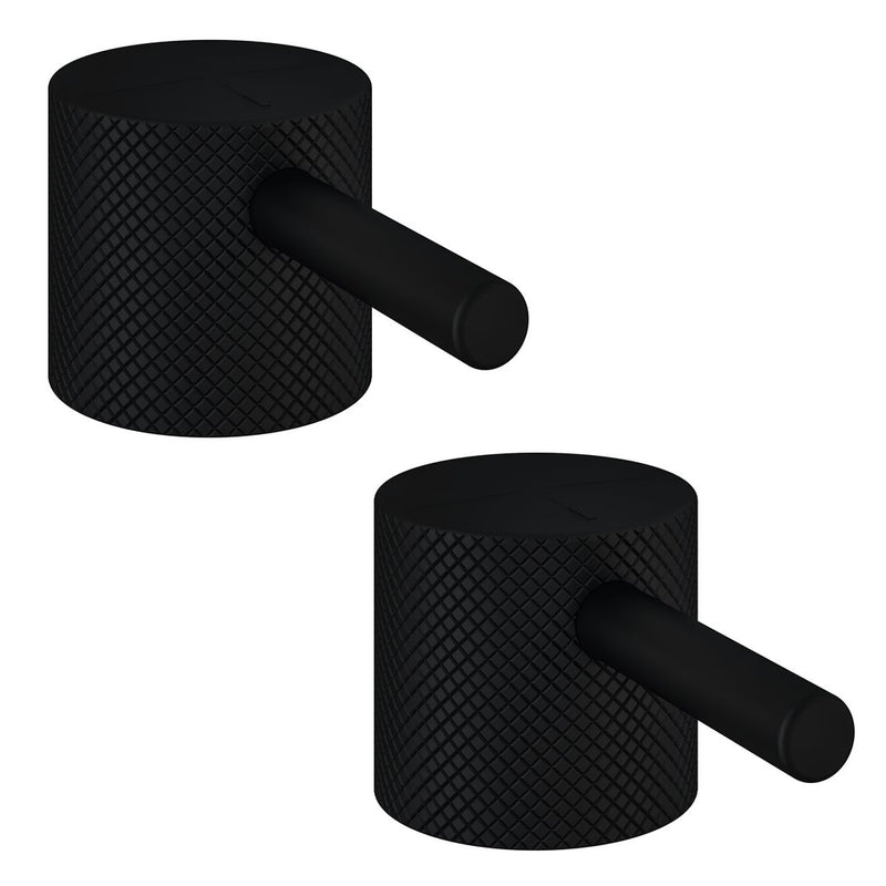 Meriden FULL knurling brass PAIR handle with round lever for body two holes tap
